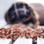 Close up of braid on bench.